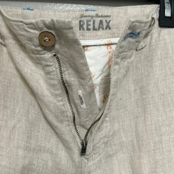 Tommy Bahama Mens Linen Pants 33X34 Beige Straight Leg Flat Front Coastal Luxury - Picture 7 of 14